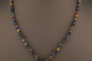Vintage Venetian Style MultiColor Glass &amp; Old Face Glass Pendant Necklace