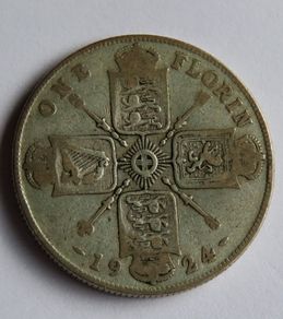 1924 Silver florin 101 years old antique coin