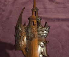 Vintage Thai Carved Face Temple Deity
