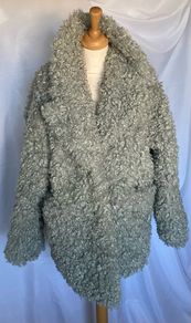 MONKI  Curly Faux Fur Jacket/Teddy Coat Size S