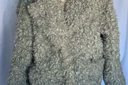 MONKI  Curly Faux Fur Jacket/Teddy Coat Size S