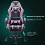Gaming Chair with Footrest & Lumbar Support,Reclining Swivel Chair,Ergonomic Gaming Chair for Adults, High-Back Racing Style,Adjustable Height with Headrest Pillow Image 8