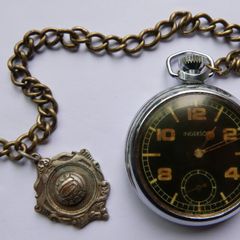 Vintage Ingersoll Pocket Watch with Military style dial (in working order)