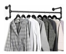 BRAND NEW Clothes Rack Wall Mounted Hanging Bar Garment Rack Rail Detachable