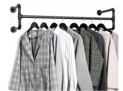 BRAND NEW Clothes Rack Wall Mounted Hanging Bar Garment Rack Rail Detachable