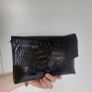 Black patent crocodile effect clutch bag - MOVING OUT SALE Image 2