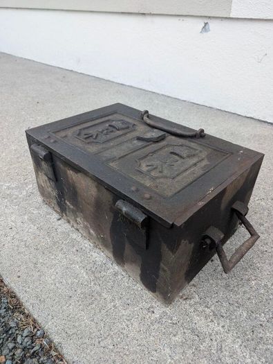 3x Antique Victorian Cast Iron Strong Boxes (c.1850) Heavy Duty and Rare