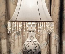 Mid-century handpainted lamp