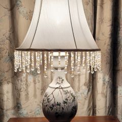 Mid-century handpainted boudoir lamp