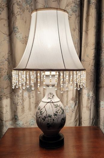 Mid-century handpainted lamp