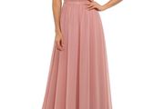 Brand New Daisyaner Women's Elegant Maxi Evening Dress V-Neck Lace Ball Gown Chiffon Cocktail Dress.