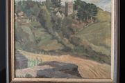 Vintage Oil Painting - Talland Church, Near Looe, Cornwall (c. 1950s)