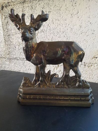 Antique Brass Stag Doorstop