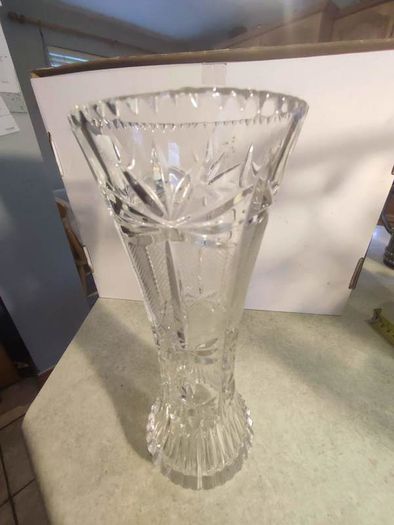 Lovely Bohemian Crystal Vase.