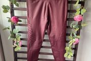 leggings Bnwt burgundy fake leather biker style leggings m/l