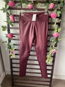 leggings Bnwt burgundy fake leather biker style leggings m/l