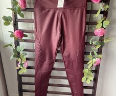 leggings Bnwt burgundy fake leather biker style leggings m/l