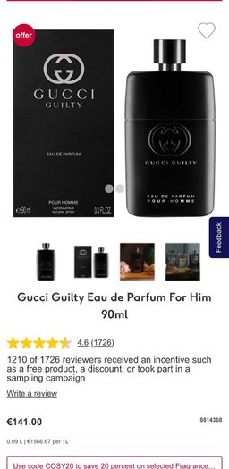 GUCCI Guilty 90ml parfum for him