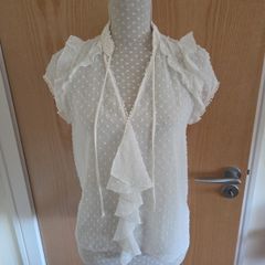 Zara cream dobby top uk10