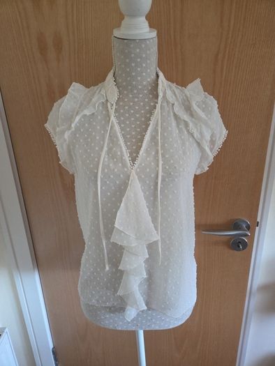 Zara cream dobby top uk10