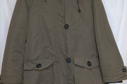 Brave Soul Womens Khaki Hooded Parka Coat Faux Fur Trim Size 12 Outdoor