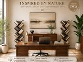 Set of 2 Tree Bookcases 8 Tier Wooden Bookshelves
