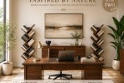 Set of 2 Tree Bookcases 8 Tier Wooden Bookshelves