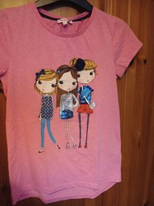 Short sleeve top, cute embellishments Age 13- 14