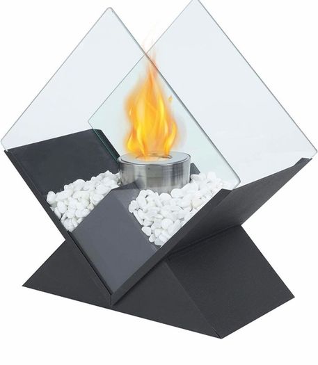 Diamond Tabletop Fire Bowl Pot 37cm Tall Portable Tabletop Fireplace Clean Burning Bio Ethanol Ventless Fireplace for Indoor Outdoor Patio Parties Events