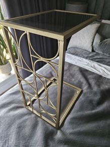 Gold metal side table