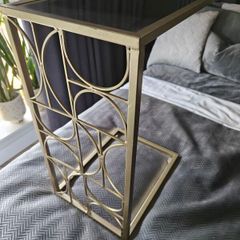 Gold metal side table