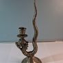 Antique White Metal Dragon Candlestick Image 3
