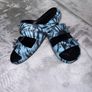 Crocs Classic Rebel Size UK 6 Blue Black Tie Dye Spike Double Strap Slides Slippers Image 2