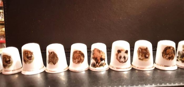 Collection of Assorted Bone China  Animal Themed Thimbles