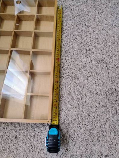Storage display wooden shadow boxes x 2 with toughened glass sliding top adjustable compartments each has  24 sections and each one is 56cm x 38cm x 5.5cm solid wood great for display storage retail crafting jewellery hobbies Collection in Kinsale area