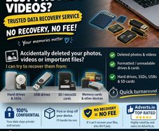Data Recovery Service - Deleted Photos, Files, USB, SD Cards & HDDs