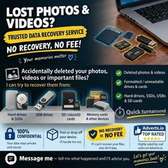 Data Recovery Service - Deleted Photos, Files, USB, SD Cards & HDDs