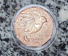 Austria 5 Euro Copper (.999) Uncirculated Coin 2022 - Happiness is a Bird - New Year Coins