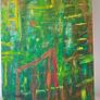 Retro French Abstract Oil on Panel Painting Image 2