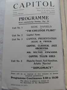 Capitol Cinema programme