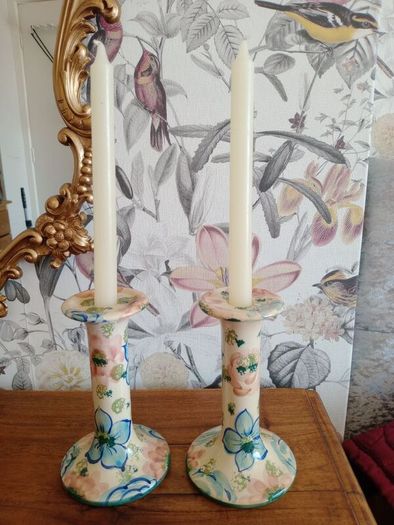 Studio Hand Crafted Ceramic Candle Sticks x 2
