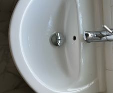 white sink bathroom- not including tap
