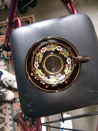 antique soup bowl and saucer