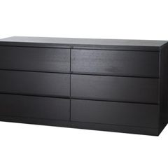 Ikea malm 6 drawers black brown