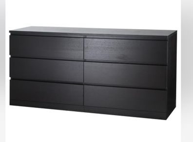 Ikea malm 6 drawers black brown