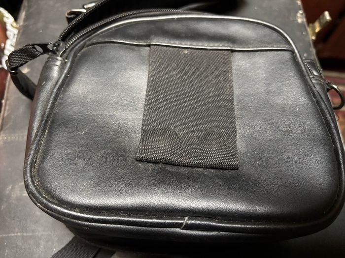 small leather camera bag