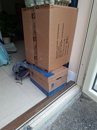 Moving cardboard boxes
