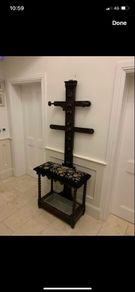 Antique Carved Wooden Coat and Hat Stand