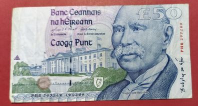 Irish C Series 1999 Douglas Hyde 50 Pound Banknote