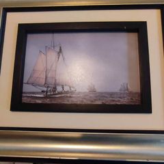 LOVELY FRAMED Print  of ships and boats
